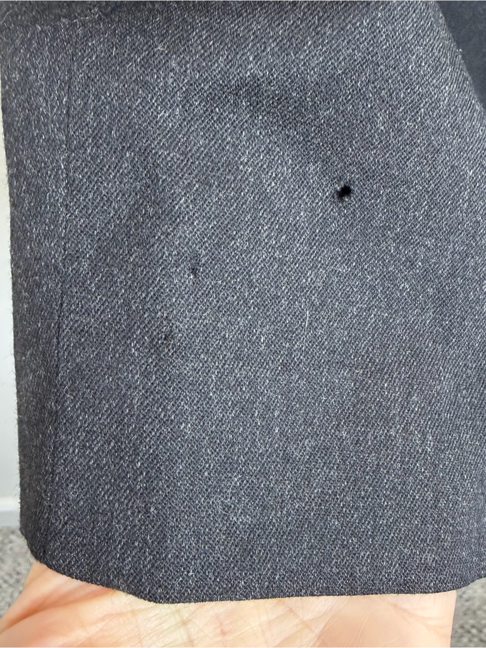 Vintage 90s minimalist pure wool charcoal grey midi maxi pencil wrap skirt 13 - Picture 13 of 13
